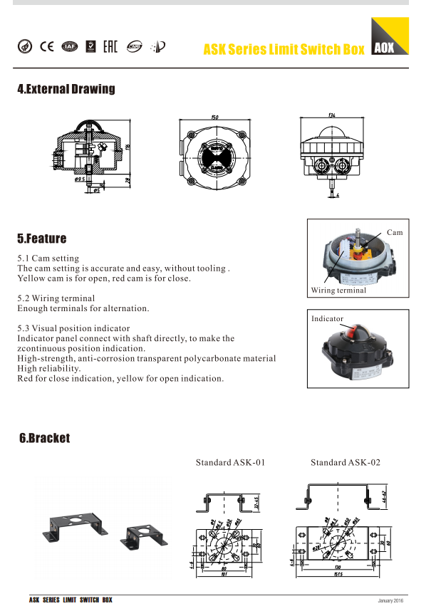 Tae Switch Limit switch box ASK - Cao Đạt TAE Co.,LTD