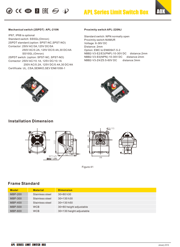 Limit switch box APL - Cao Đạt TAE Co.,LTD