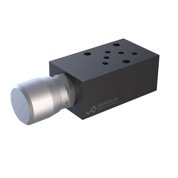 Restrictor valve with reverse free flow sandwich construction BURD_4- Wandfluh