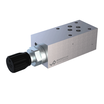 Pressure relief flange and sandwich construction pilot/direct operated B_S_FA06-Wandfluh