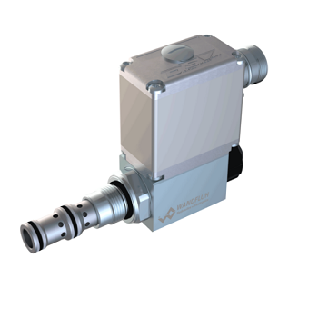Proportional pressure reducing cartridge pilot operated (slip-on-coil, integrated electronics) MVPPM22_ME-Wandfluh