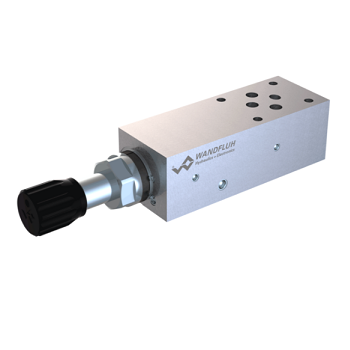 Accumulator unloading valve sandwich construction with 1-point adjustment US_SA06-Wandfluh